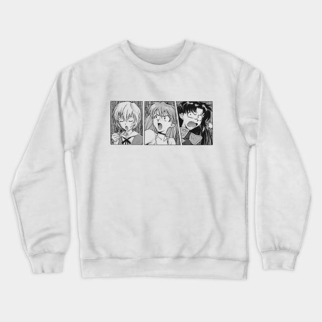 Rei, Asuka and Misato Crewneck Sweatshirt by hole